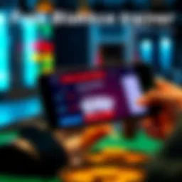 A user practicing Blackjack strategy with a digital trainer application on a phone or tablet, showing cards and score calculations.