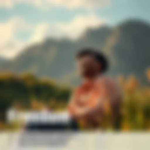 A person enjoying nature, free from the stress of gambling, smiling and relaxed in a peaceful setting.