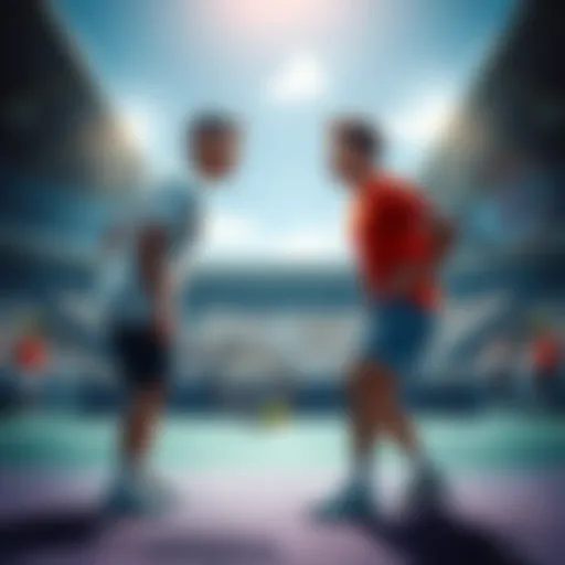 Tennis players competing at the French Open Two tennis players facing off on the court during the French Open
