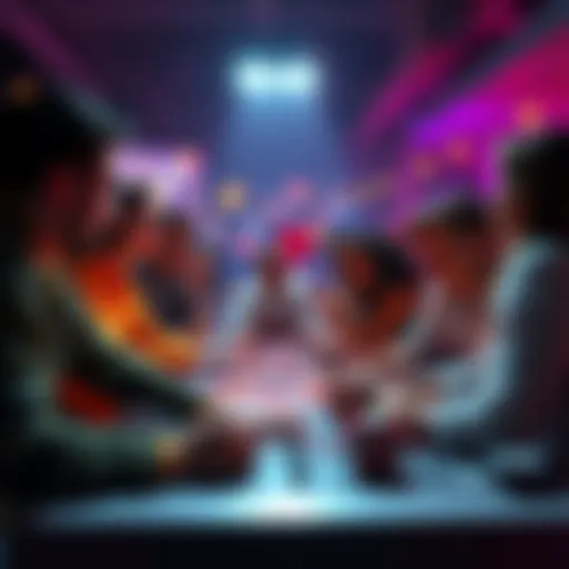 Group of people playing exciting games together on a Friday night