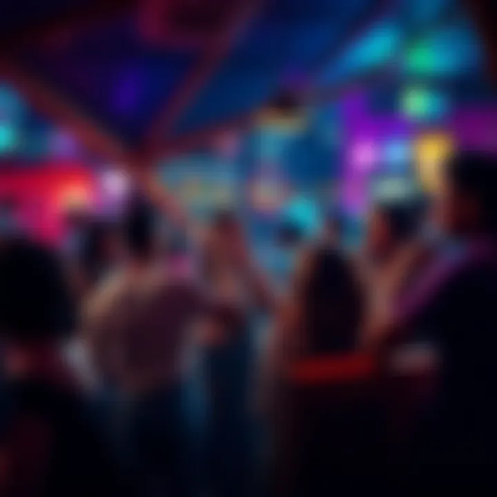 People enjoying a lively Friday night out, sharing stories of surprising financial gains and budget-friendly entertainment.