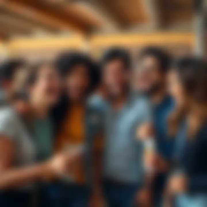 A group of friends sharing a laugh over a funny idea, showing excitement and joy