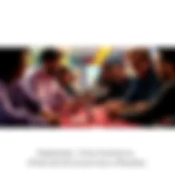 Group of friends laughing while playing cards at a casino table