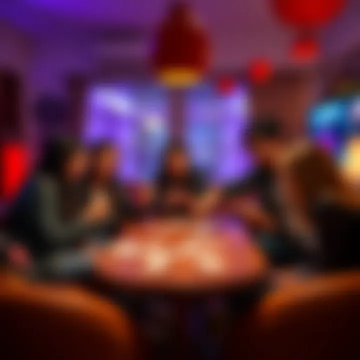A group of friends gathered around a table playing cards in a cozy living room