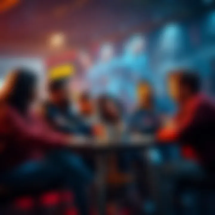 Friends sharing their betting tips A group of friends sitting together, discussing and sharing betting tips with excitement