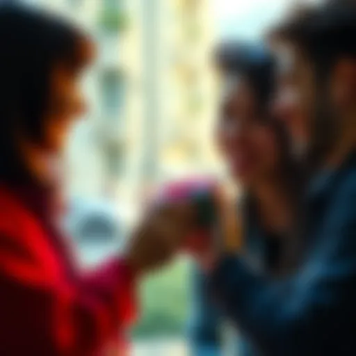A person smiling while receiving a thoughtful gift from a friend, symbolizing the value of friendship