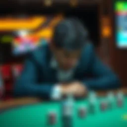 A person sitting with their head in their hands, looking disappointed after making poor betting decisions
