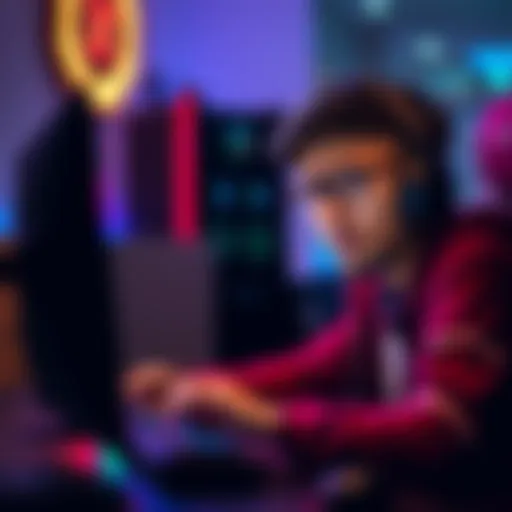 A gamer sitting in front of a computer, looking disappointed with their game performance