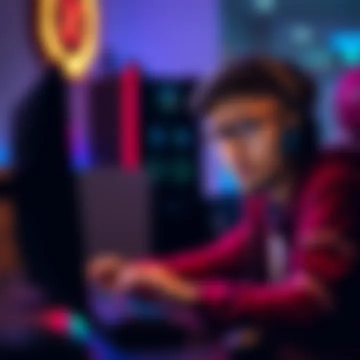 A gamer sitting in front of a computer, looking disappointed with their game performance