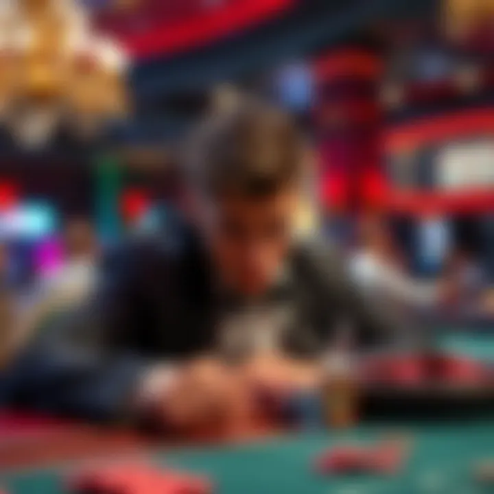 A player looks upset at a casino table, feeling neglected by the VIP host after a big bet.