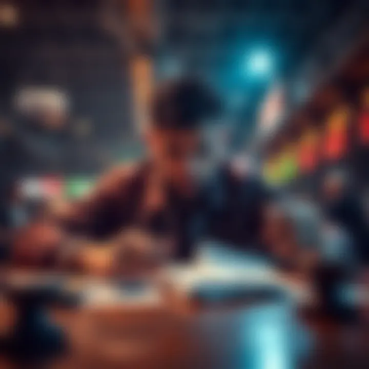 A person showing frustration while looking at their betting slips on a table, symbolizing recent losses in sports betting.