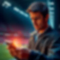 A bettor looks upset while checking their betting app, showing a losing bet after a sudden change in outcome