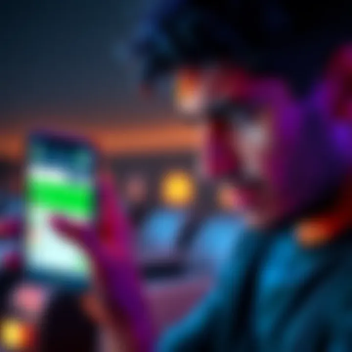 A frustrated person looking at their smartphone displaying the DraftKings app, showing confusing betting options and a worried expression.