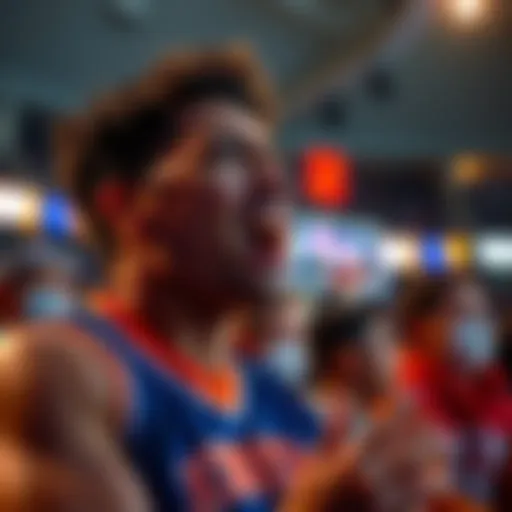 A person shows frustration while watching a Knicks game, hoping for their victory against DraftKings