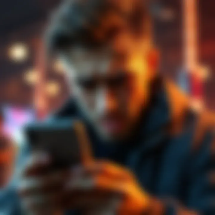 A frustrated bettor staring at a betting app on their phone, reflecting disappointment after facing limits and restrictions on their winning bets.