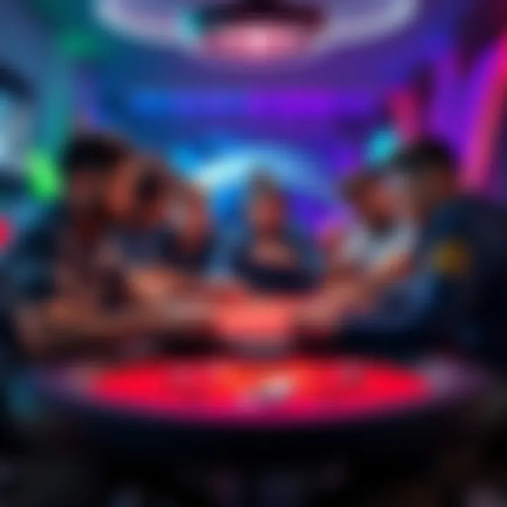 A group of upset players discussing the recent CoinPoker update at a virtual table, showing dissatisfaction with new features.