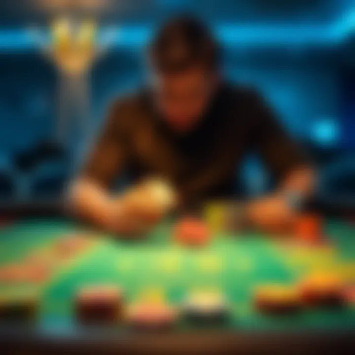 A player looks frustrated at a craps table, with dice in hand and chips scattered around, expressing disappointment after a losing streak.