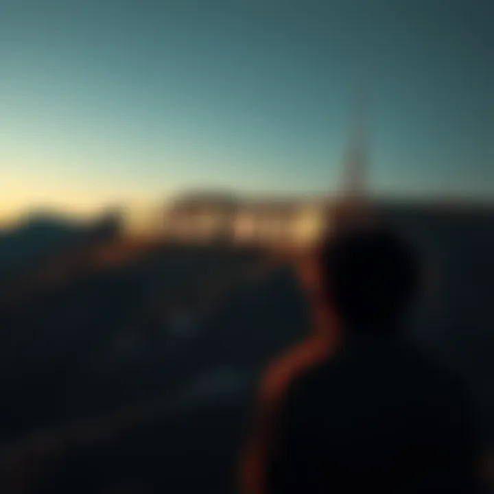 A person looking disappointed at the Hollywood sign, reflecting on their unfulfilled dream of becoming an actor.