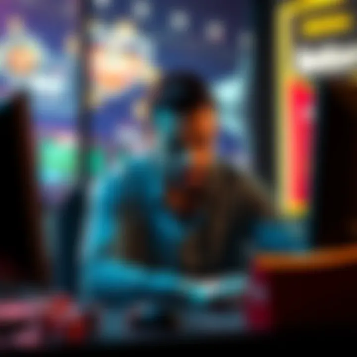 A person sitting at a computer looking frustrated while playing at Betonline casino