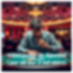 A man looking upset while sitting at a betting table with a small amount of money in front of him, reflecting on his recent losses.