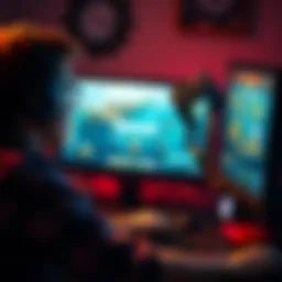 A person looking frustrated while playing the Fisherman game on a computer, with a fishing theme on the screen.