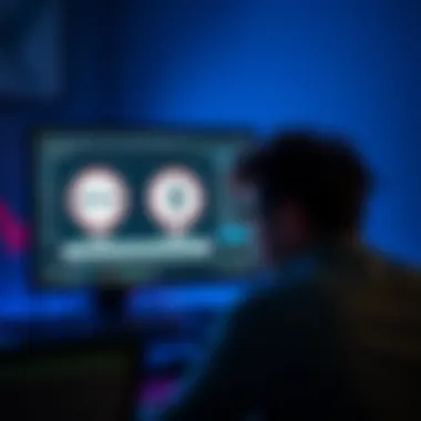 A person looking worried while sitting at a computer, showing a crypto wallet screen with ETH and CHP symbols, illustrating frustration about currency conversion issues.
