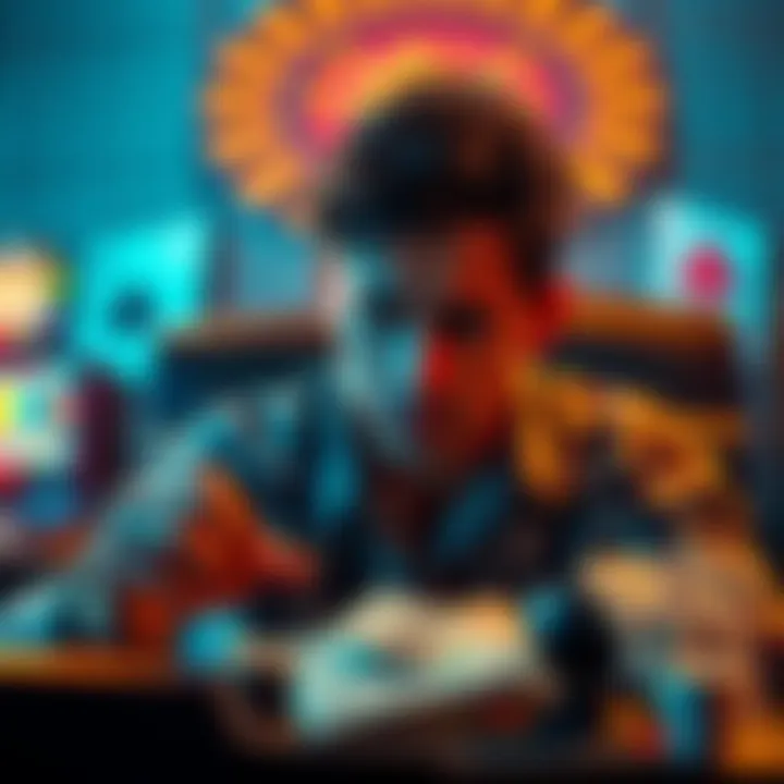 A person looks worried while staring at bills and a gaming console, symbolizing the impact of gambling on savings for retirement.