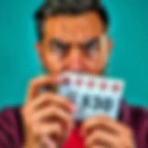 A person looks disappointed while holding a $30 scratch-off ticket from NJ Lottery, showing frustration over recent losses.