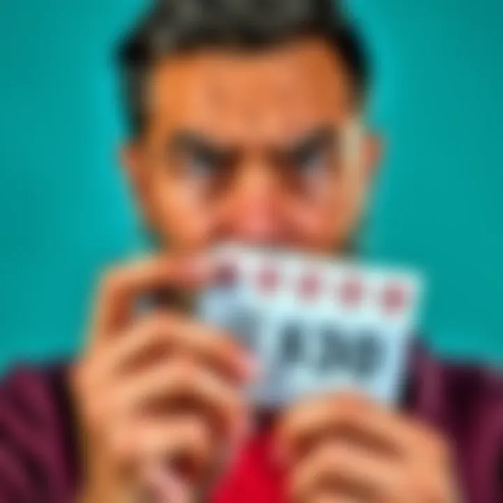 A person looks disappointed while holding a $30 scratch-off ticket from NJ Lottery, showing frustration over recent losses.