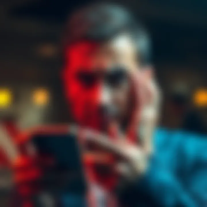 A person looking stressed while holding a smartphone, expressing frustration over account issues