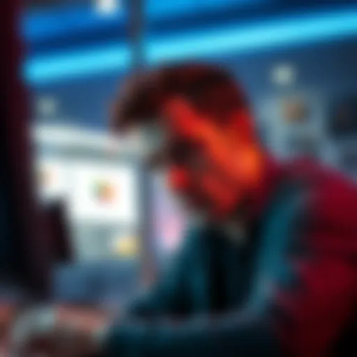 A person showing frustration while examining a PrizePicks account on their computer