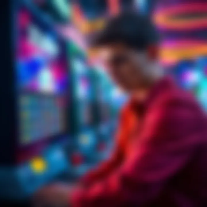 A person looking disappointed while reviewing gambling expenses, with a visible amount spent on a digital screen.