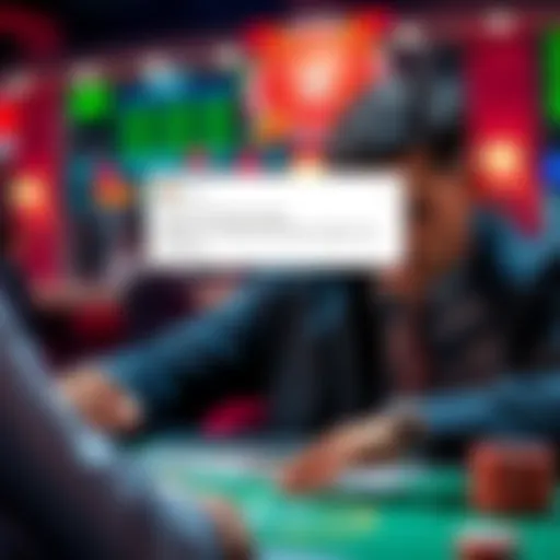 A player looks frustrated while playing online blackjack, with a pop-up message blocking their basic strategies.