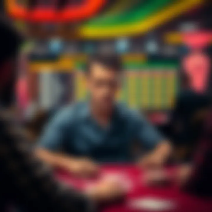 A player looking frustrated while playing an online baccarat game, showing confusion over betting options and charts.