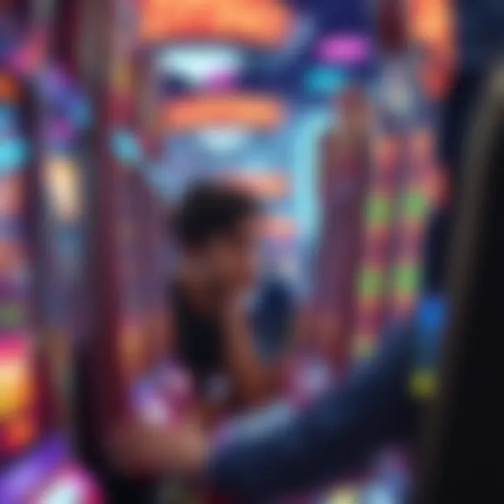 A person looking disappointed while playing a slot machine, reflecting the feeling of being misled by false promises of big wins.