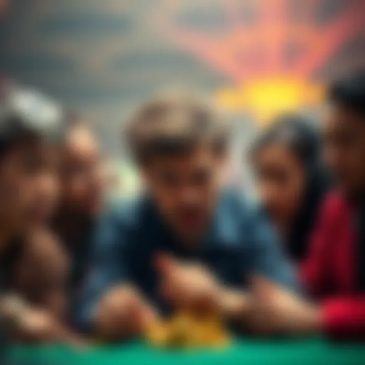 Frustrated group of players examining a small bonus payout, showing disappointment and shock on their faces