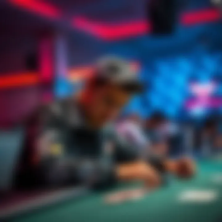A poker player looks confused and frustrated while sitting at a table with chips in front of him, missing the promised ticket after winning hands, at a satellite tournament.