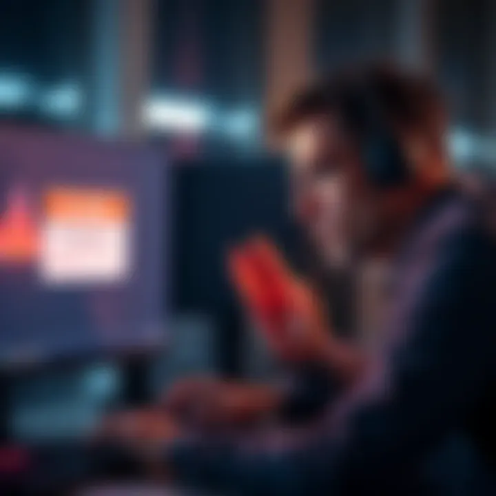 A person looking anxious while checking their cryptocurrency account on a computer, showing a denied withdrawal alert on the screen.