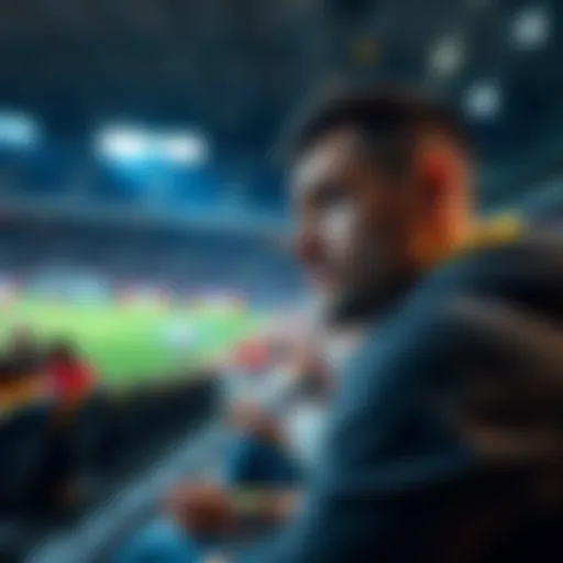 A person looking disappointed while watching a sports event, feeling regret over missed betting opportunities due to early actions.