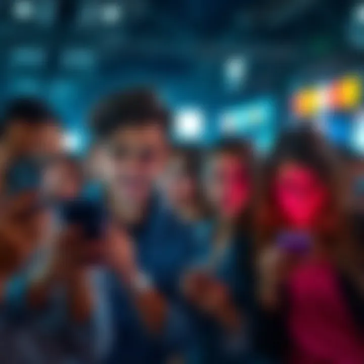 A group of people looking at their phones with angry expressions, showing frustration towards social media posts.