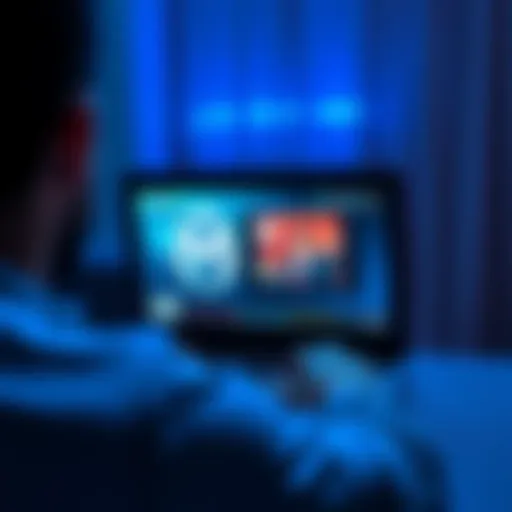 A person watching a live video stream on a laptop in full screen mode