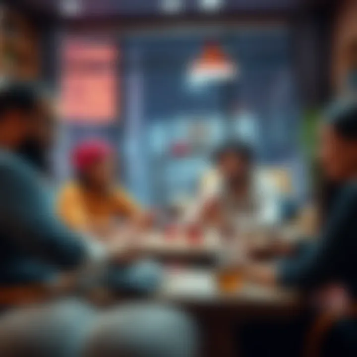 A group of friends enjoying different variations of card games at home, laughing and having a good time