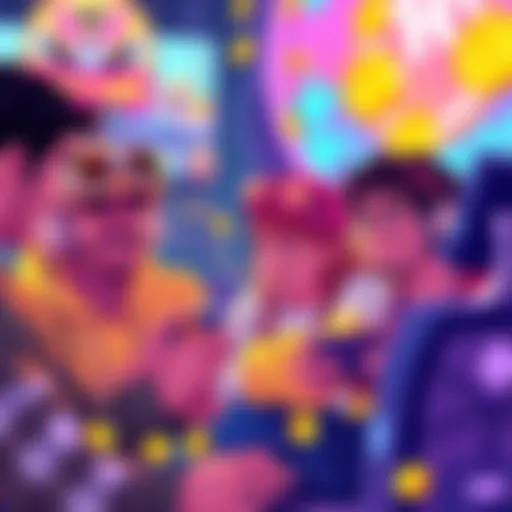 Colorful illustration of players enjoying games while collecting Betty Coins, featuring vibrant graphics and engaging gameplay elements