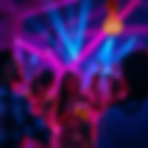 Group of people enjoying a lively party with drinks and dancing in a festive atmosphere