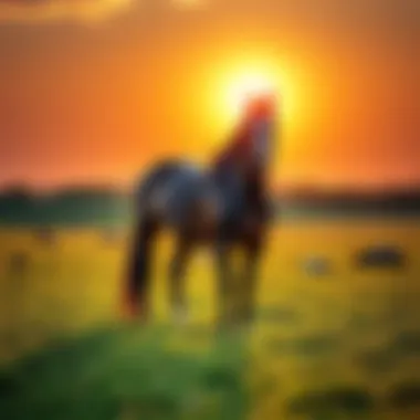 Functional the horse in a sunny field Functional, a thoroughbred horse, stands in a grassy field after his racing career, looking healthy and ready for the next chapter.