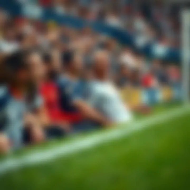 Fans laughing at a surprising offside decision in a soccer match