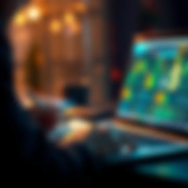 A person looking at a notepad and laptop with money signs, representing new betting ideas and opportunities.