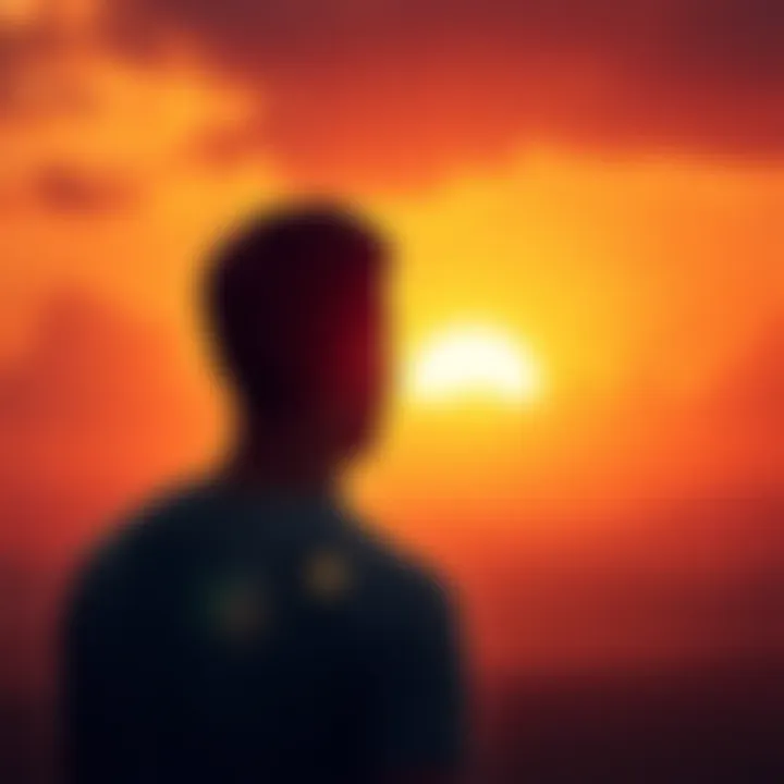 Future Predictions A person looking at a sunrise with a sense of hope for tomorrow