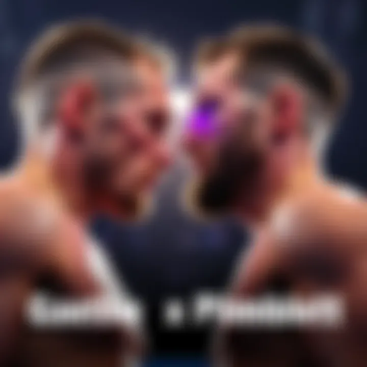 Justin Gaethje and Paddy Pimblett standing face to face in a tense stare down before their fight at UFC 324.