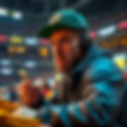 A gambler places a bet of 50 dollars during the Packers game, focusing on the advertisers and their use of the word 'STUFFED'.